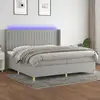 Image de Sommier À Lattes De Lit Matelas Led Gris Clair 200x200 Cm Tissu Vidaxl