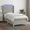 Image de Sommier À Lattes De Lit Matelas Led Gris Clair 80x200cm Tissu Vidaxl