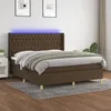 Image de Sommier À Lattes De Lit Matelas Et Led Marron Foncé 160x200 Cm Vidaxl