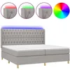 Image de Sommier À Lattes De Lit Matelas Led Gris Clair 200x200 Cm Tissu Vidaxl