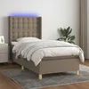 Image de Sommier À Lattes De Lit Matelas Et Led Taupe 80x200cm Tissu Vidaxl