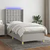 Image de Sommier À Lattes De Lit Matelas Led Gris Clair 90x190cm Tissu Vidaxl
