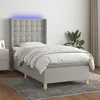 Image de Sommier À Lattes De Lit Matelas Led Gris Clair 90x200cm Tissu Vidaxl