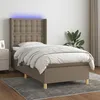 Image de Sommier À Lattes De Lit Matelas Et Led Taupe 90x200 Cm Tissu Vidaxl