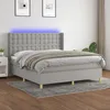 Image de Sommier À Lattes De Lit Matelas Led Gris Clair 180x200 Cm Tissu Vidaxl