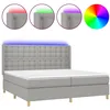 Image de Sommier À Lattes De Lit Matelas Led Gris Clair 200x200 Cm Tissu Vidaxl