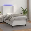 Image de Sommier À Lattes De Lit Matelas Led Blanc 90x190cm Similicuir Vidaxl