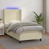 Image de Sommier À Lattes De Lit Matelas Led Crème 100x200 Cm Similicuir Vidaxl