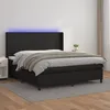 Image de Sommier À Lattes De Lit Matelas Led Noir 160x200cm Similicuir Vidaxl