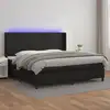 Image de Sommier À Lattes De Lit Matelas Led Noir 200x200cm Similicuir Vidaxl