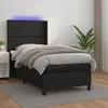 Image de Sommier À Lattes De Lit Matelas Led Noir 90x190 Cm Similicuir Vidaxl