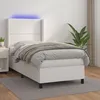 Image de Sommier À Lattes De Lit Matelas Led Blanc 100x200 Cm Similicuir Vidaxl