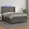 Image de Sommier À Lattes De Lit Matelas Led Gris 140x200 Cm Similicuir Vidaxl