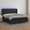 Image de Sommier À Lattes De Lit Matelas Led Noir 180x200cm Similicuir Vidaxl