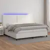 Image de Sommier À Lattes De Lit Matelas Led Blanc 200x200 Cm Similicuir Vidaxl