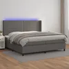 Image de Sommier À Lattes De Lit Matelas Led Gris 200x200 Cm Similicuir Vidaxl