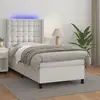 Image de Sommier À Lattes De Lit Matelas Led Blanc 80x200cm Similicuir Vidaxl