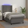Image de Sommier    Lattes De Lit Matelas Led Gris 90x200 Cm Similicuir Vidaxl