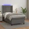 Image de Sommier À Lattes De Lit Matelas Led Gris 100x200 Cm Similicuir Vidaxl
