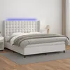 Image de Sommier À Lattes De Lit Matelas Led Blanc 160x200 Cm Similicuir Vidaxl