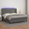 Image de Sommier    Lattes De Lit Matelas Led Gris 160x200 Cm Similicuir Vidaxl