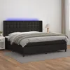 Image de Sommier À Lattes De Lit Matelas Led Noir 200x200cm Similicuir Vidaxl