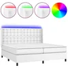 Image de Sommier À Lattes De Lit Matelas Led Blanc 200x200 Cm Similicuir Vidaxl