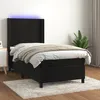 Image de Sommier À Lattes De Lit Matelas Et Led Noir 80x200cm Velours Vidaxl