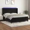 Image de Sommier À Lattes De Lit Matelas Et Led Noir 160x200 Cm Velours Vidaxl