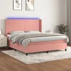 Image de Sommier À Lattes De Lit Matelas Et Led Rose 160x200 Cm Velours Vidaxl