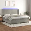 Image de Sommier À Lattes De Lit Matelas Et Led Gris Clair 200x200 Cm Vidaxl