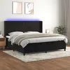 Image de Sommier À Lattes De Lit Matelas Et Led Noir 200x200 Cm Velours Vidaxl