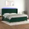 Image de Sommier À Lattes De Lit Matelas Et Led Vert Foncé 200x200 Cm Vidaxl