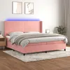 Image de Sommier À Lattes De Lit Matelas Et Led Rose 200x200 Cm Velours Vidaxl