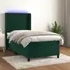 Image de Sommier À Lattes De Lit Matelas Et Led Vert Foncé 100x200 Cm Vidaxl