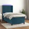 Image de Sommier À Lattes De Lit Matelas Et Led Bleu Foncé 100x200 Cm Vidaxl