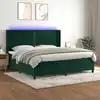 Image de Sommier À Lattes De Lit Matelas Et Led Vert Foncé 200x200 Cm Vidaxl