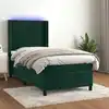 Image de Sommier À Lattes De Lit Matelas Led Vert Foncé 90x190cm Velours Vidaxl