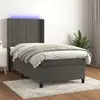 Image de Sommier    Lattes De Lit Matelas Et Led Gris Fonc © 100x200 Cm Vidaxl