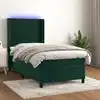 Image de Sommier À Lattes De Lit Matelas Et Led Vert Foncé 100x200 Cm Vidaxl