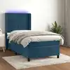 Image de Sommier À Lattes De Lit Matelas Et Led Bleu Foncé 100x200 Cm Vidaxl