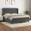 Image de Sommier À Lattes De Lit Matelas Et Led Gris Foncé 160x200 Cm Vidaxl