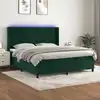 Image de Sommier À Lattes De Lit Matelas Et Led Vert Foncé 180x200 Cm Vidaxl
