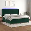 Image de Sommier À Lattes De Lit Matelas Et Led Vert Foncé 200x200 Cm Vidaxl