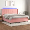 Image de Sommier À Lattes De Lit Matelas Et Led Rose 200x200 Cm Velours Vidaxl