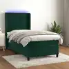 Image de Sommier À Lattes De Lit Et Matelas Et Led Vert Foncé 90x200cm Vidaxl