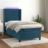 Image de Sommier À Lattes De Lit Matelas Et Led Bleu Foncé 100x200 Cm Vidaxl