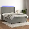 Image de Sommier À Lattes De Lit Matelas Et Led Gris Clair 140x200 Cm Vidaxl