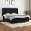 Image de Sommier À Lattes De Lit Matelas Et Led Noir 160x200 Cm Velours Vidaxl