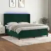 Image de Sommier À Lattes De Lit Matelas Et Led Vert Foncé 160x200 Cm Vidaxl